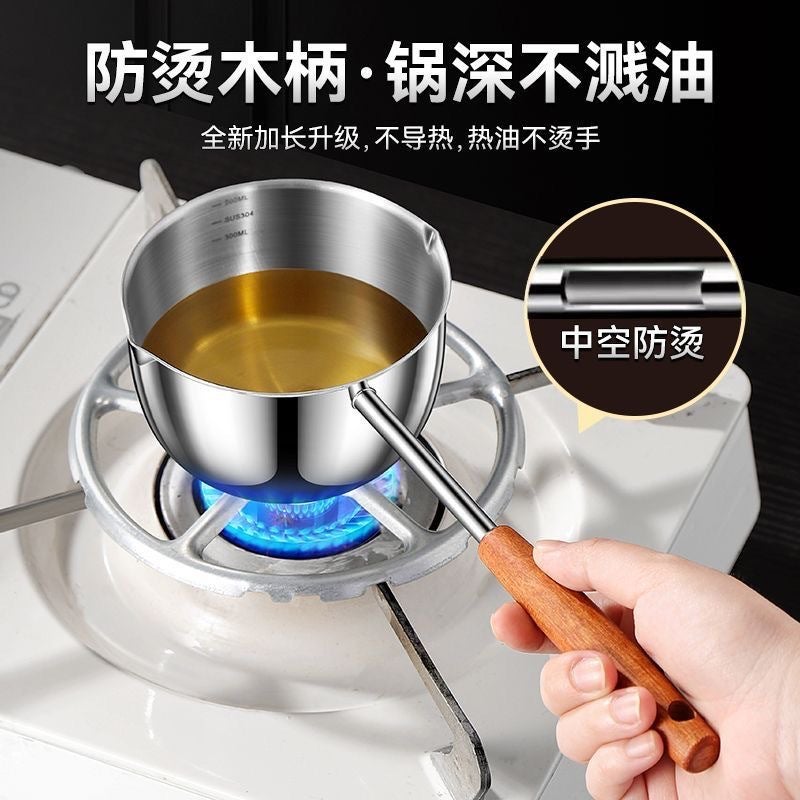 وعاء زيت صغير متعدد الوظائف من الفولاذ المقاوم للصدأ للاستخدام المنزلي، مقلاة زيت حقيقية، خاصة لصب الزيت، مقاومة لرش الزيت - Image 4